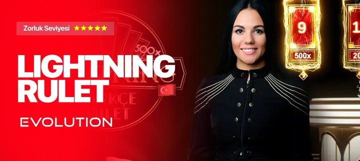 Lightning Rulet canlı masa kartı, sağlayıcı adı Evolution