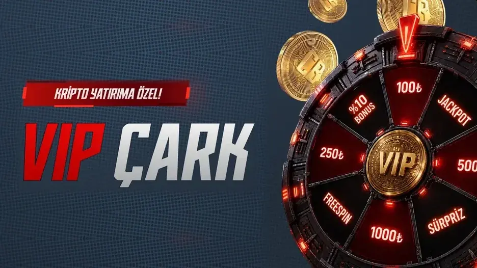 VIP Çark kampanya görseli, kripto yatırımına özel çark hakkı